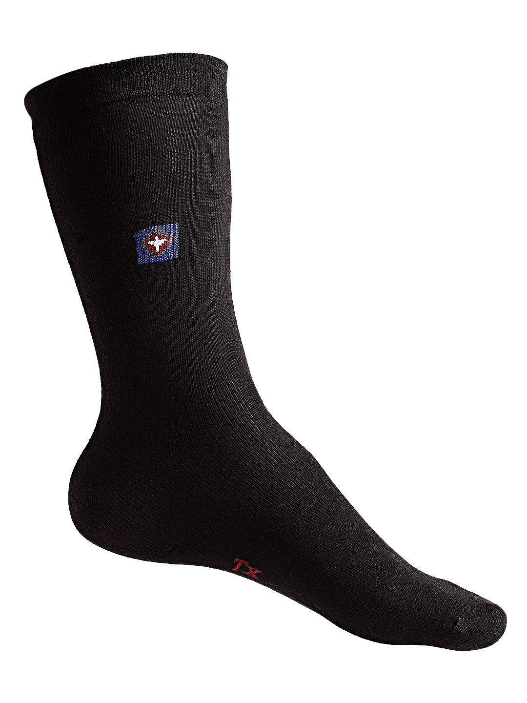Texlon Men's Calf Length Cotton Spandex Socks (Black, Free Size) - Pack of 5 Pairs