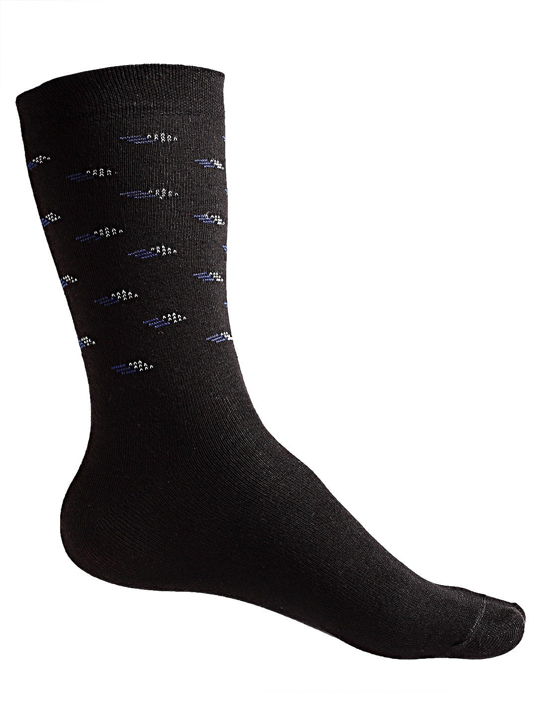 Texlon Men's Calf Length Cotton Spandex Socks (Black, Free Size) - Pack of 5 Pairs