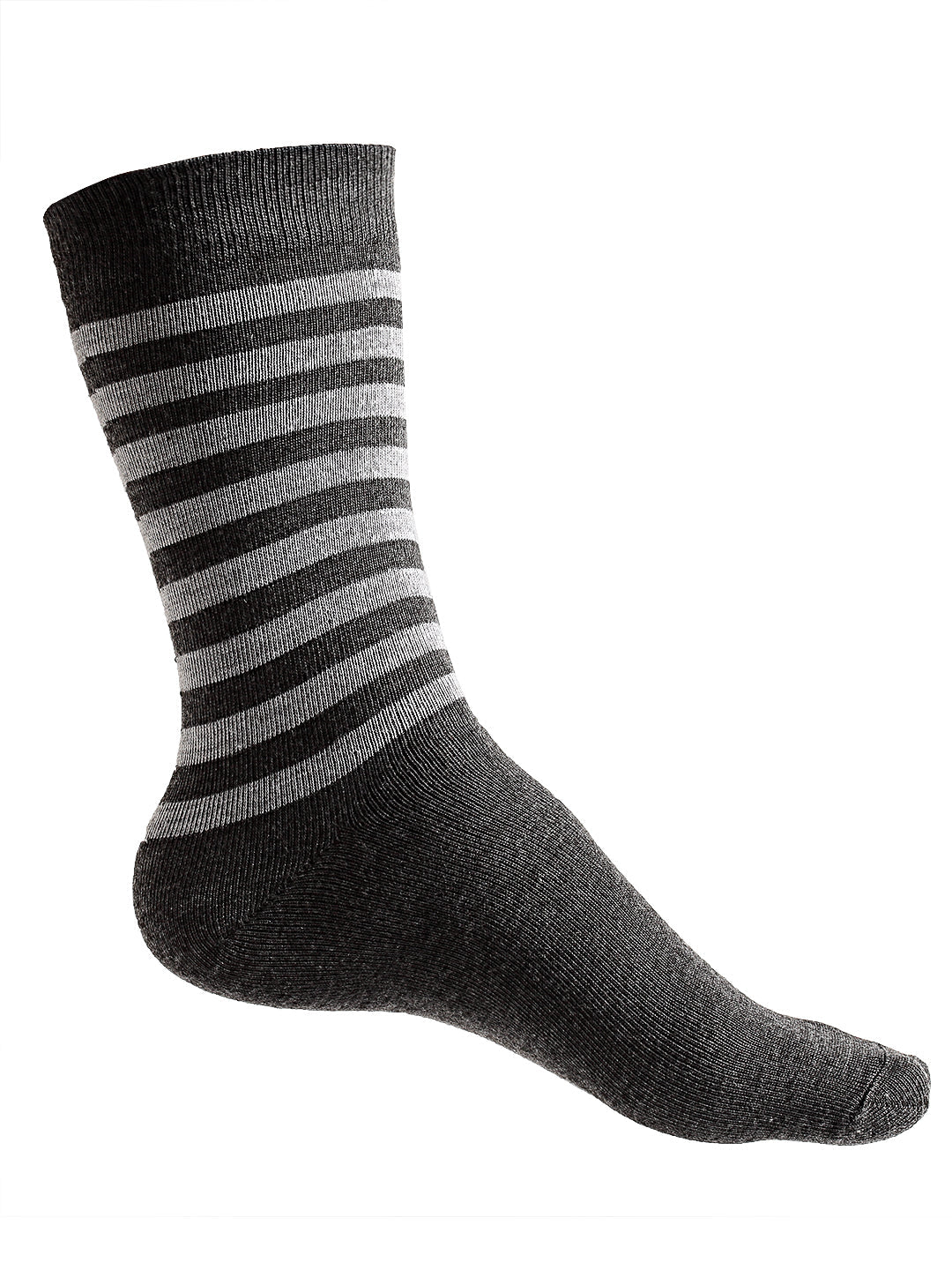 Texlon Men's Woolen Calf Length Striped Thick Winter Wear Socks (Multicolor, Free Size) - Pack of 5 Pairs