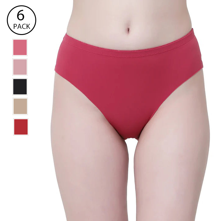 Pack Of 6 Mid-Rise Seamless Hipster Briefs Seamless Panties