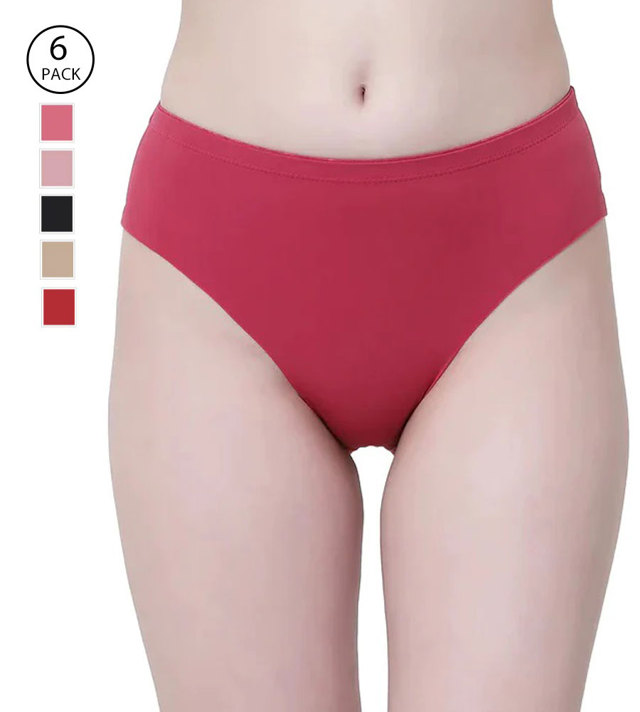 Pack Of 6 Mid-Rise Seamless Hipster Briefs Seamless Panties