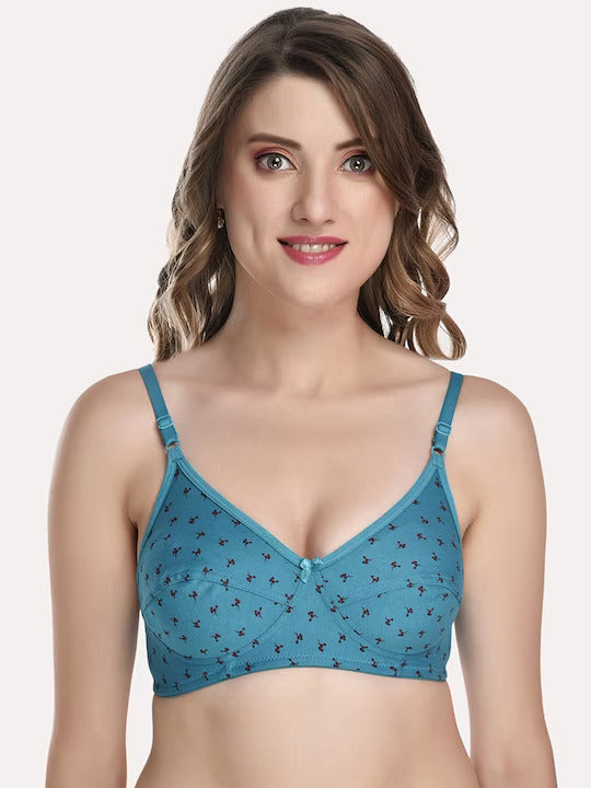 Women Red & Pink Pack Of 3 Floral Cotton Bra