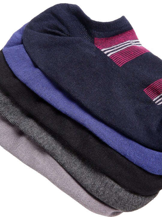 Texlon Men's Cotton Low Cut Loafer Socks (Free Size) (Multi-Coloured) (Pack Of 5 Pair)