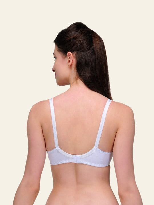 Pack of 3 Non Padded Full Coverage White Bras