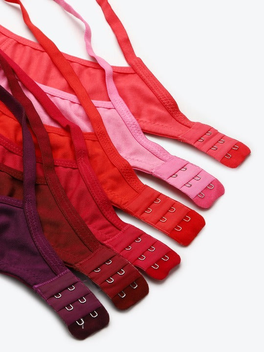 Pack of 6 Solid Non-Wired Non Padded T-shirt bras
