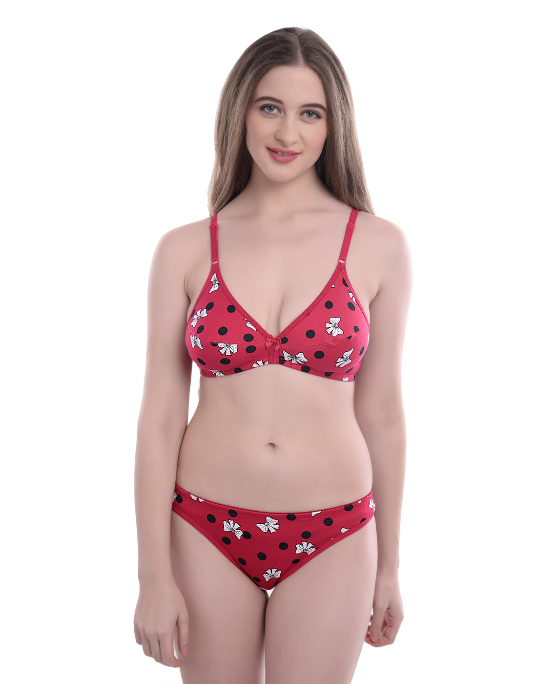 Softskin Womens Printed Soft Cotton Bra & Panty Set - Pack of 3