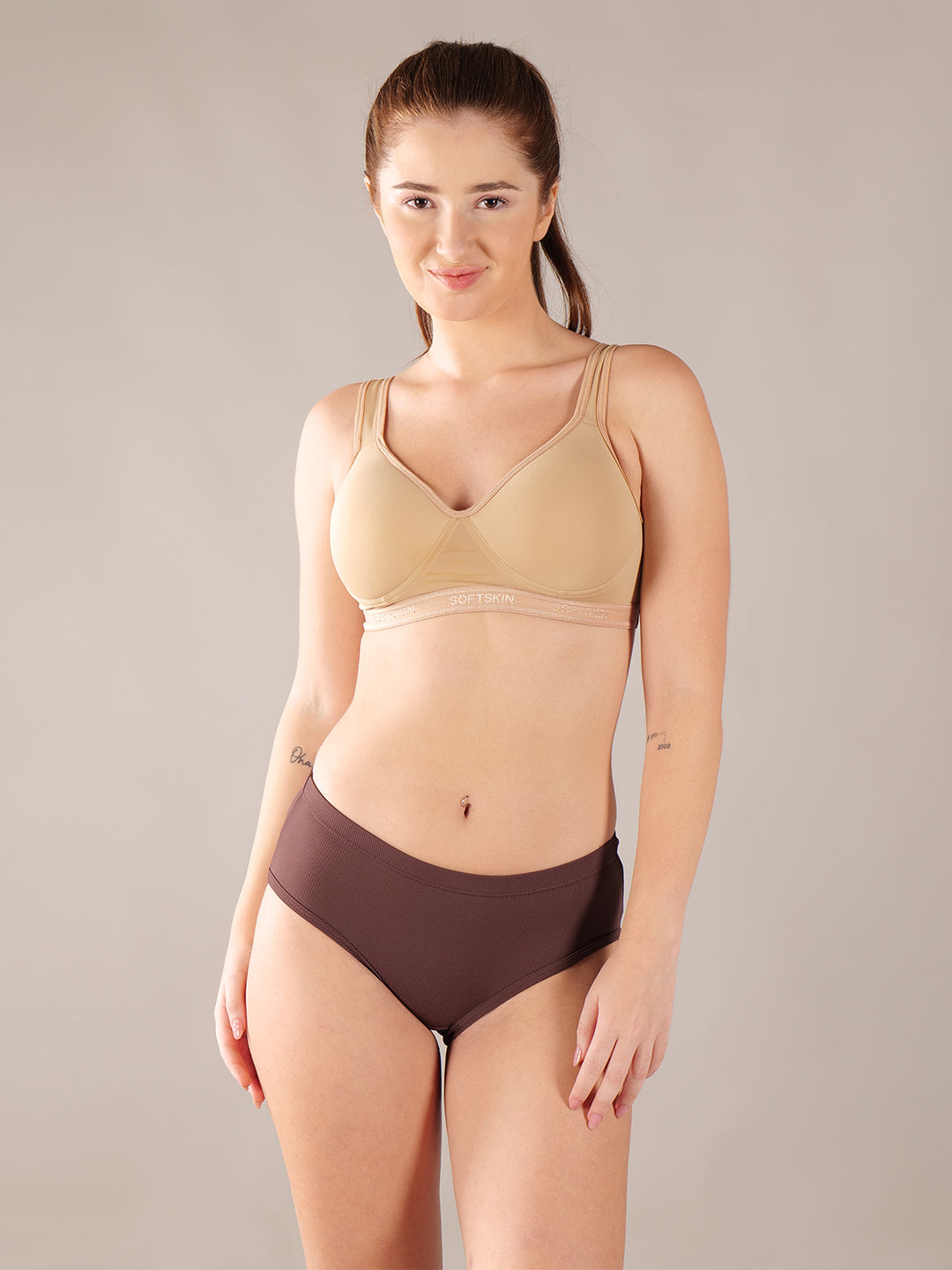 Softskin Pack of 6 women's Rib Design Nylon Spandex Panties