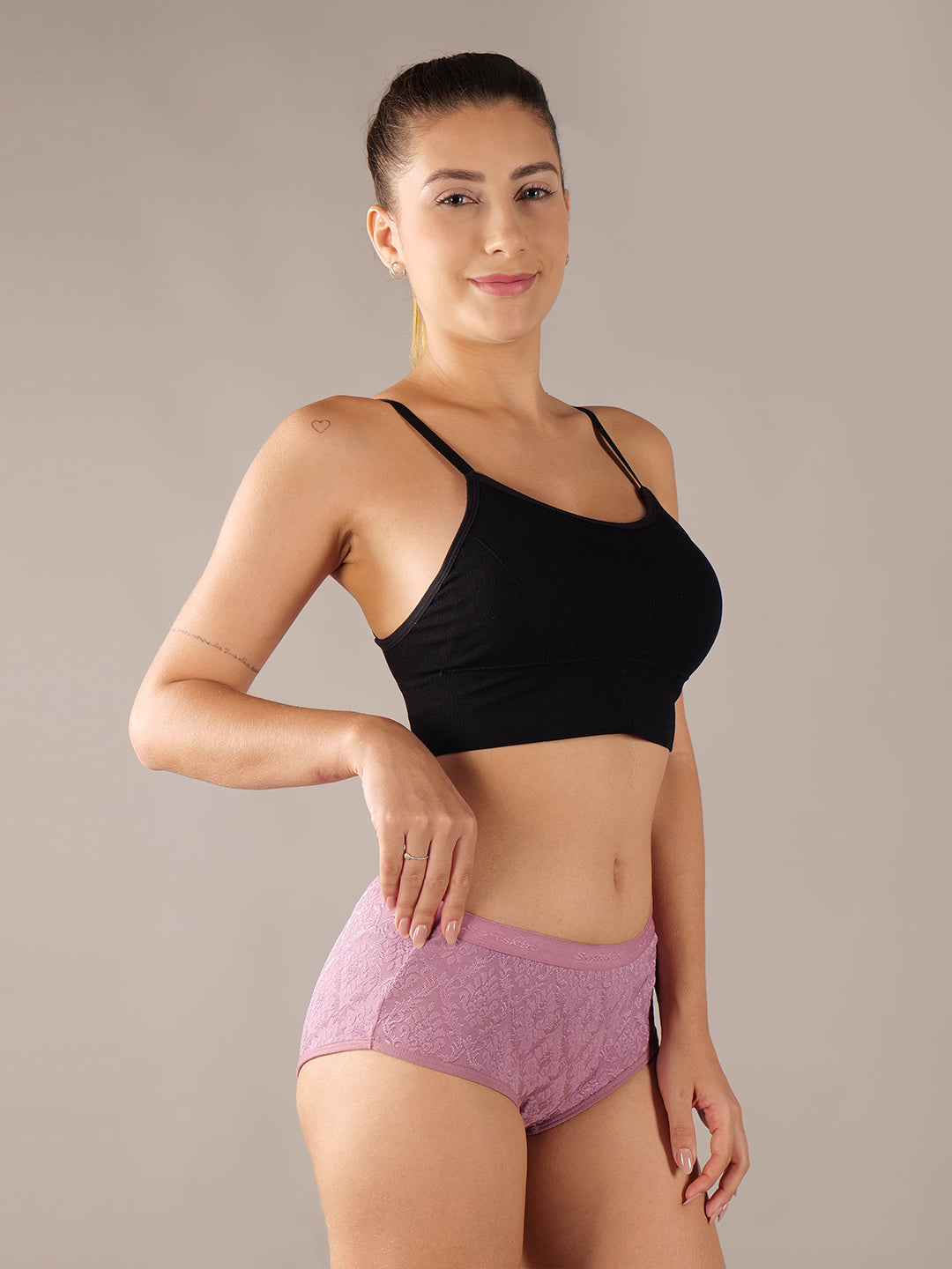 Pack Of 6 Self Design Mid-Rise Seamless Hipster Briefs