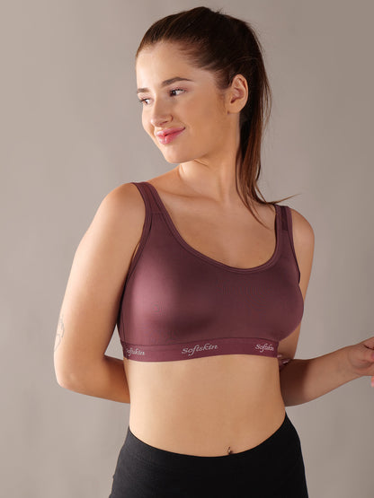 Softskin Pack of 6 Womens Nylon Spandex Non Padded Sports Bra