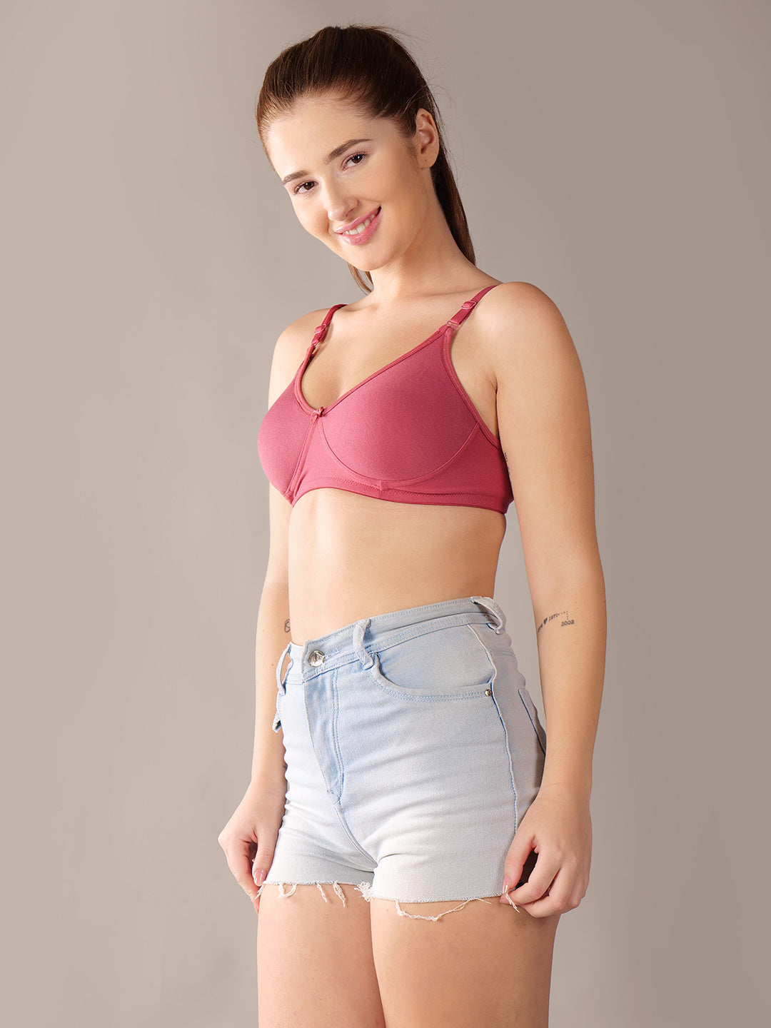 Pack of 6 Solid Non-Wired Non Padded T-shirt bras