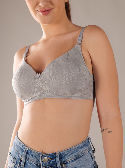 Softskin Pack Of 3 Women's Non-Wired Heavily Padded Nylon Spandex Lace Seamless T-Shirt Bra