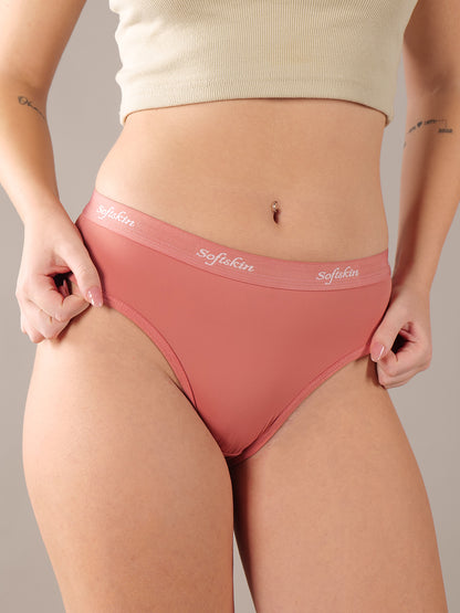 Softskin Pack of 6 Nylon Spandex Women's Bikini Panties