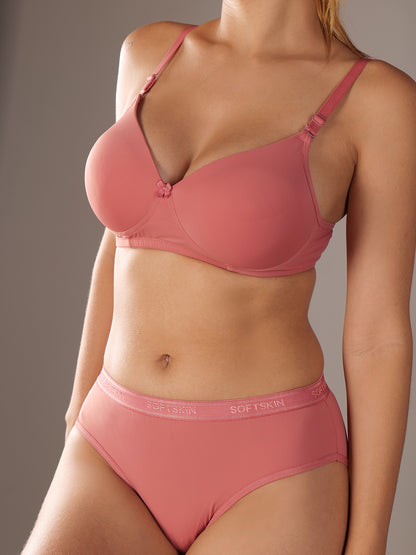 Softskin Pack of 3 Seamless Padded Nylon Spandex Lingerie Set