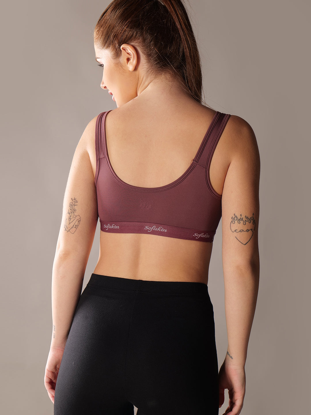 Softskin Pack of 6 Womens Nylon Spandex Non Padded Sports Bra