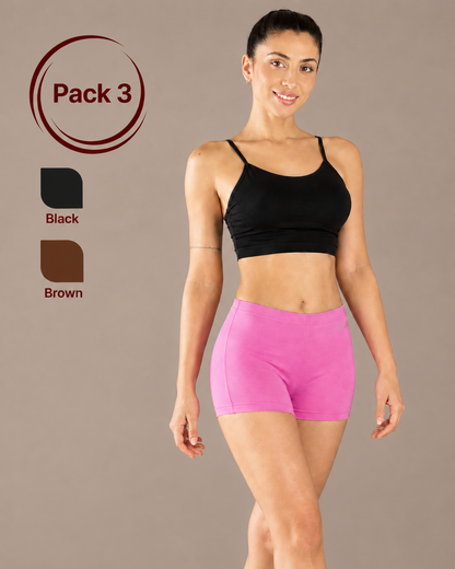 Softskin Women's Cotton blend Boyshorts (Pack of 3)