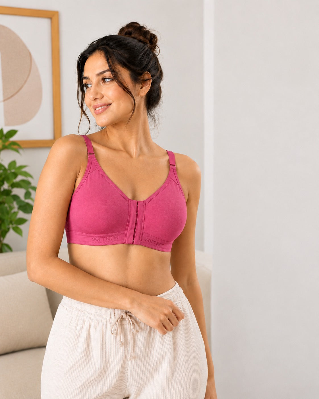 Pack Of 6 Full Coverage Non Padded Everyday Front Open Bra With All Day Comfort