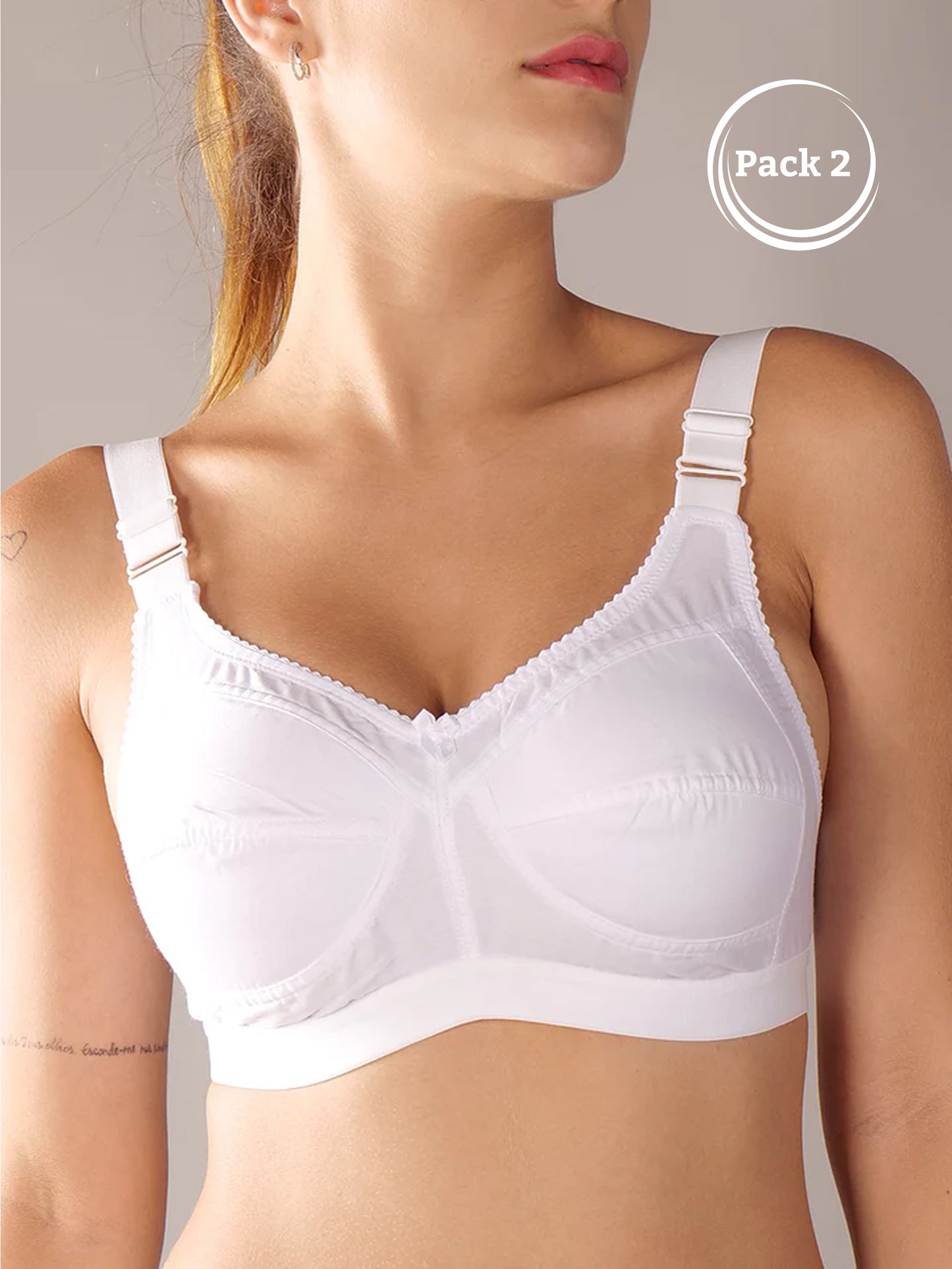 Softskin Women's Cotton T-Shirt Bra-Pack of 2 Wire Free Non Padded