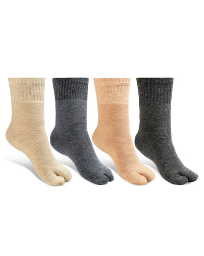 Texlon Women Ankle Length Thumb Woolen Terry Thick Towel Spandex Winter Wear Socks Pack of 4